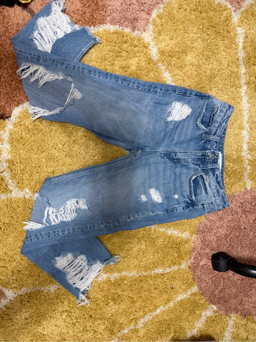 Flying Monkey Light Blue Straight-Leg Distressed Jeans